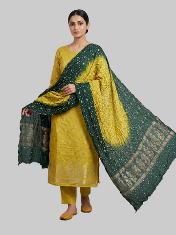 Mayoo 3 piece suit with chunrii Weaving dupatta