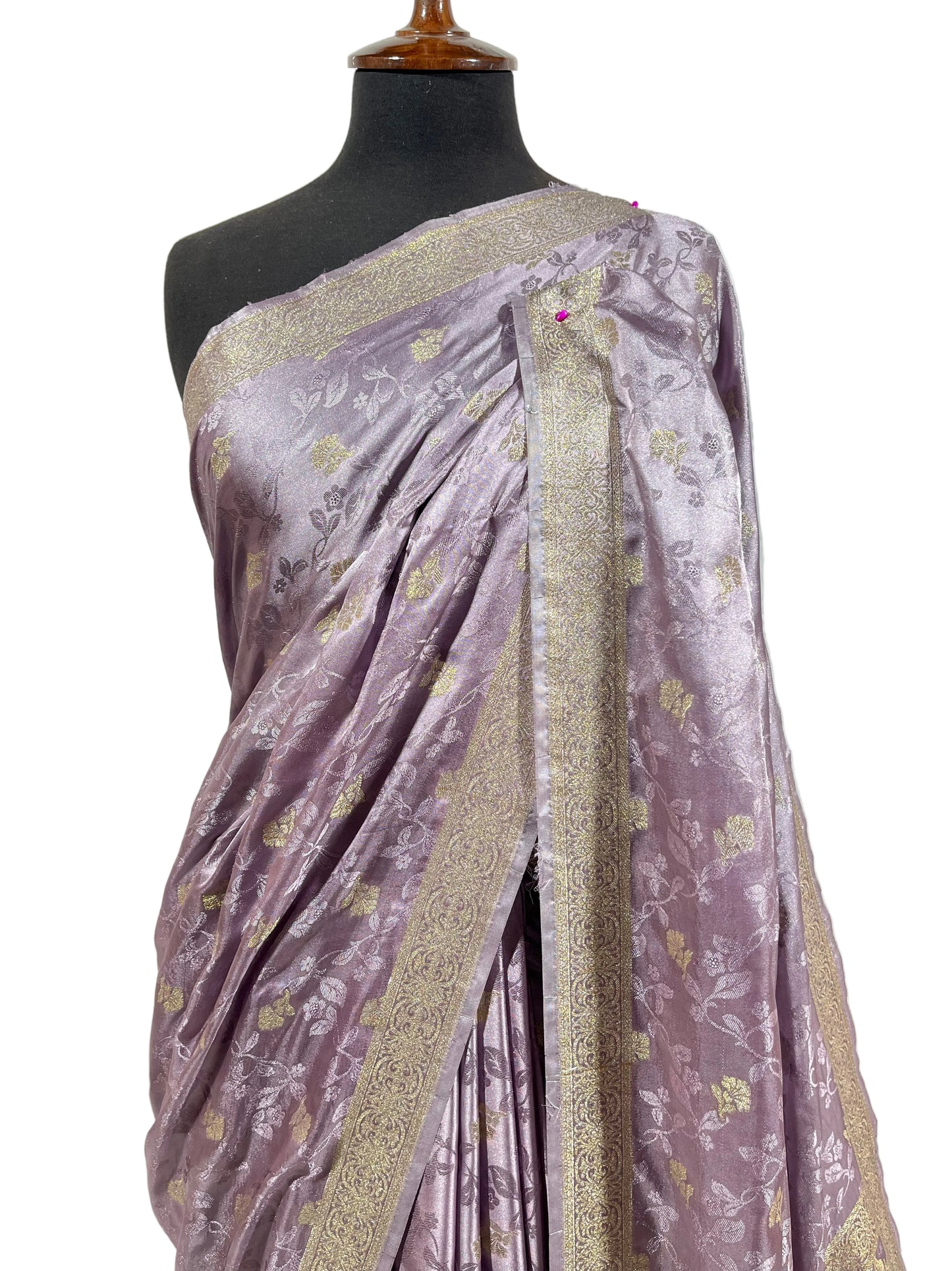 Lilac Banarasi Silk Saree