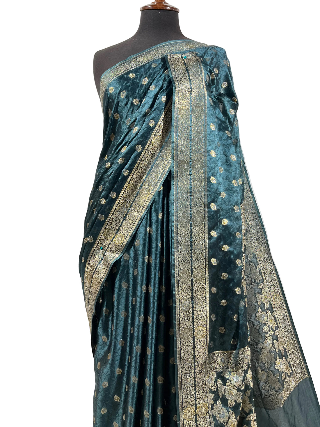 Royal Peacock Green Banarasi Silk Saree