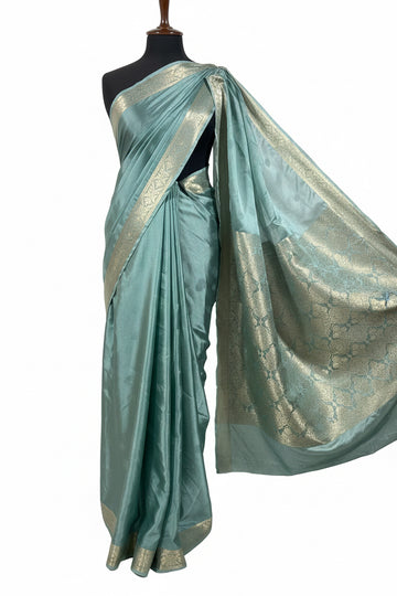 Banarasi Silk Saree Mint Aqua