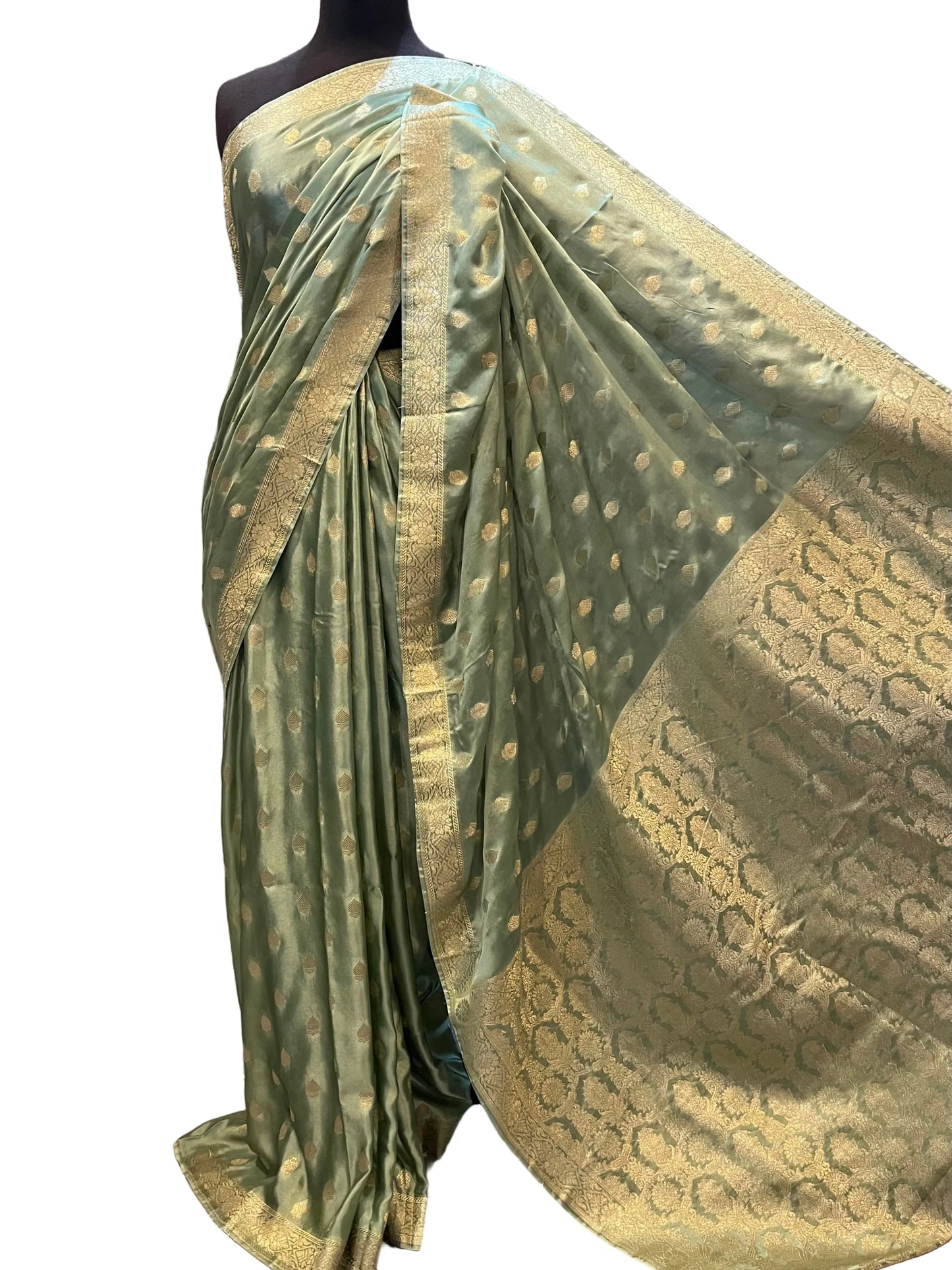 Premium Apple Green Banarasi Silk Saree