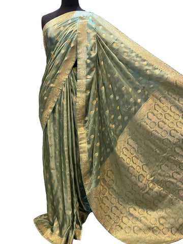 Premium Apple Green Banarasi Silk Saree