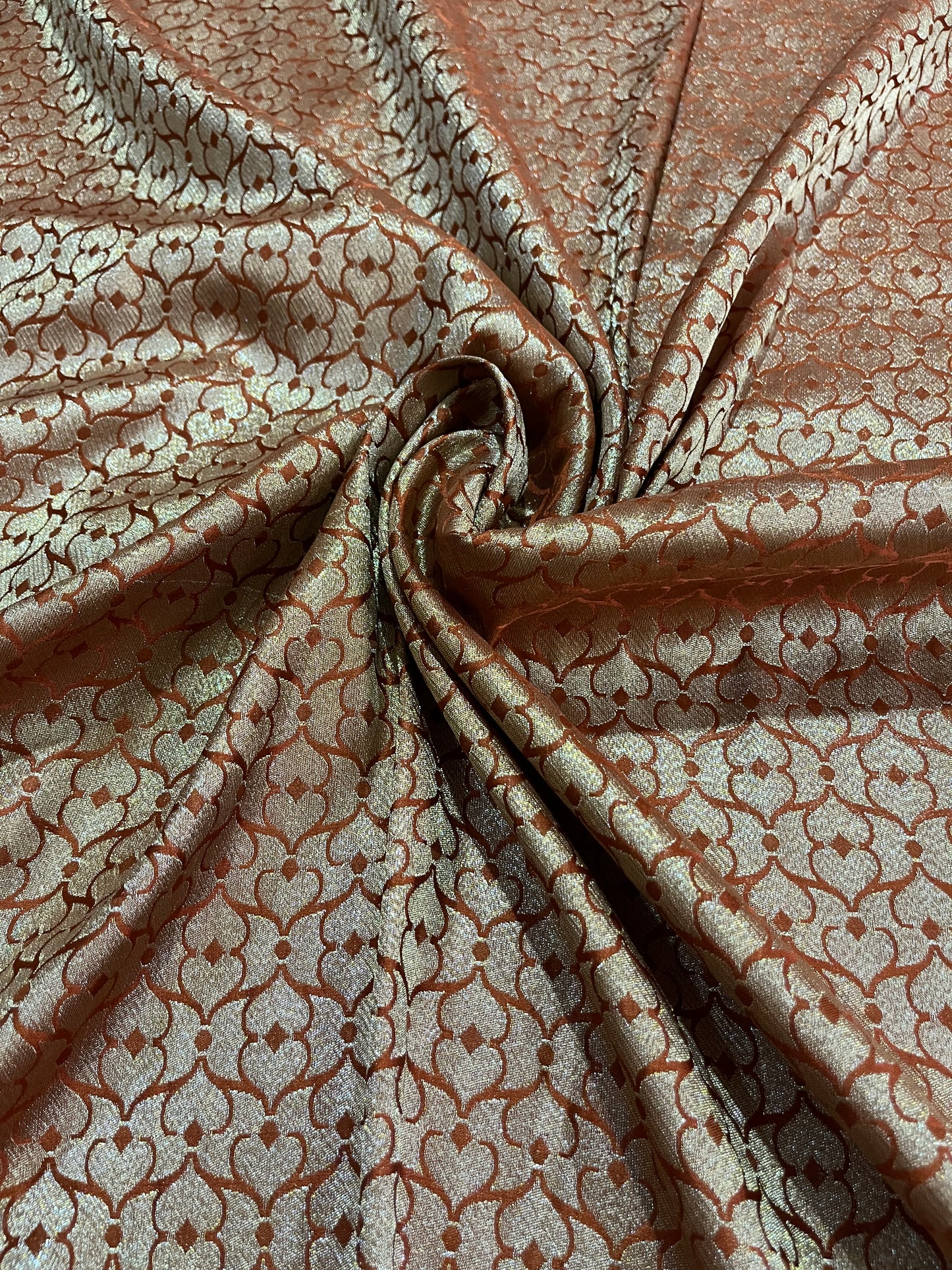Premium Rust Copper Banarasi Jacquard