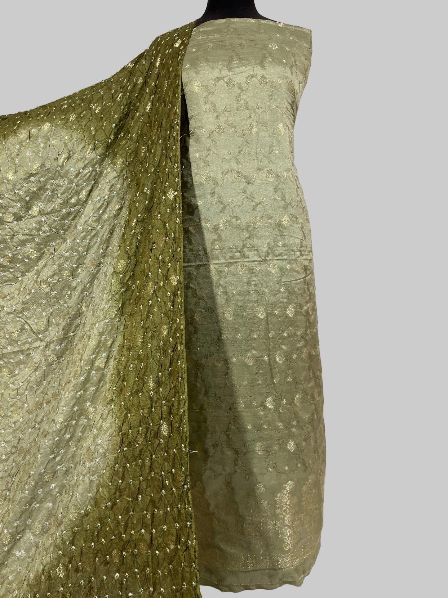 3 piece cotton silk suit Chunrii Weaving dupatta