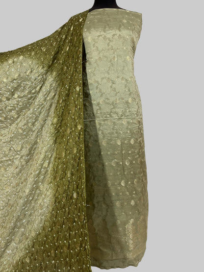 3 piece cotton silk suit Chunrii Weaving dupatta