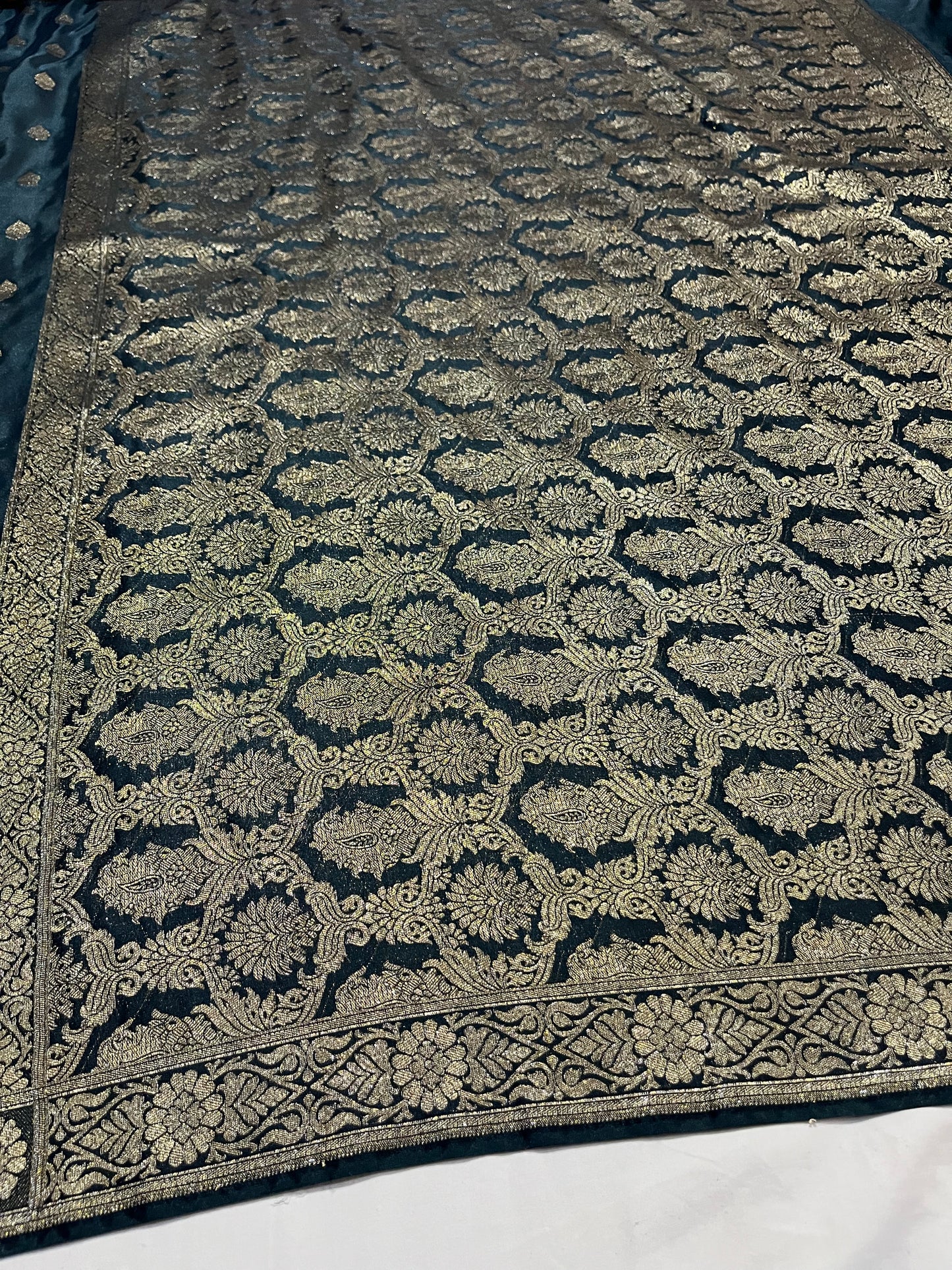 Peacock Green Banarasi Silk Saree