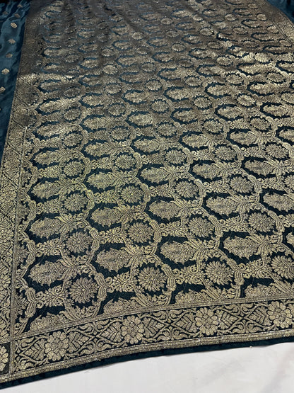 Peacock Green Banarasi Silk Saree