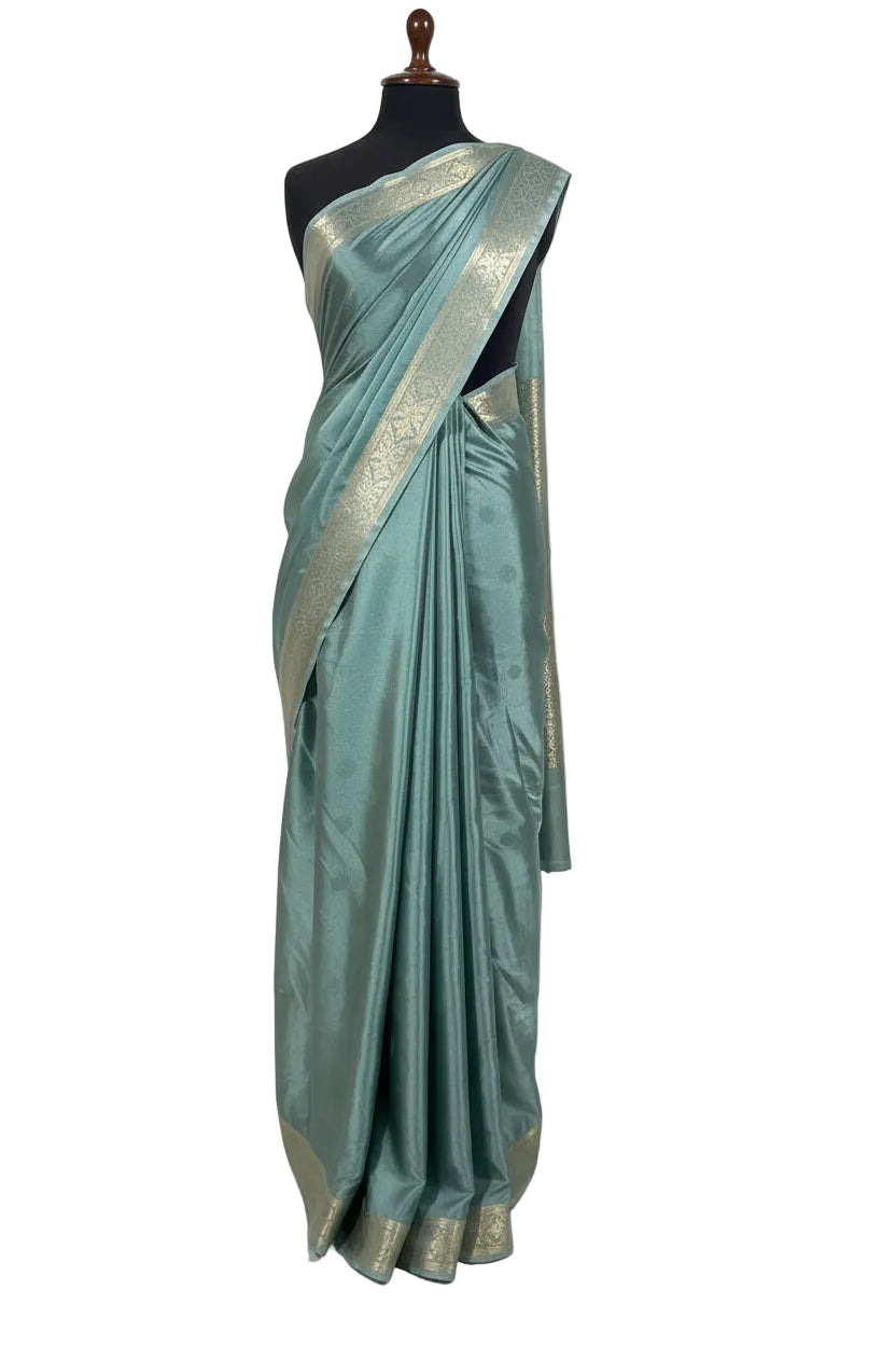 Banarasi Silk Saree Mint Aqua