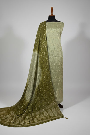 3 piece cotton silk suit Chunrii Weaving dupatta