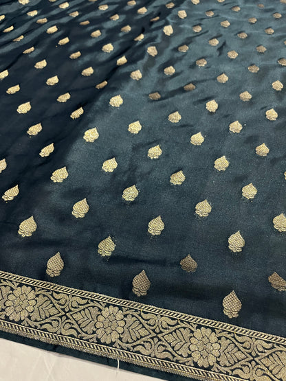 Peacock Green Banarasi Silk Saree
