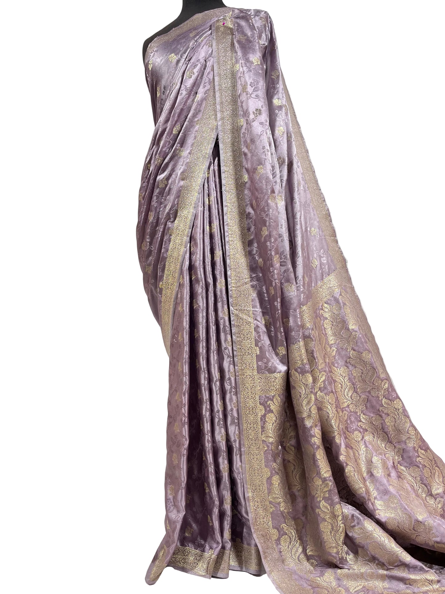 Lilac Banarasi Silk Saree