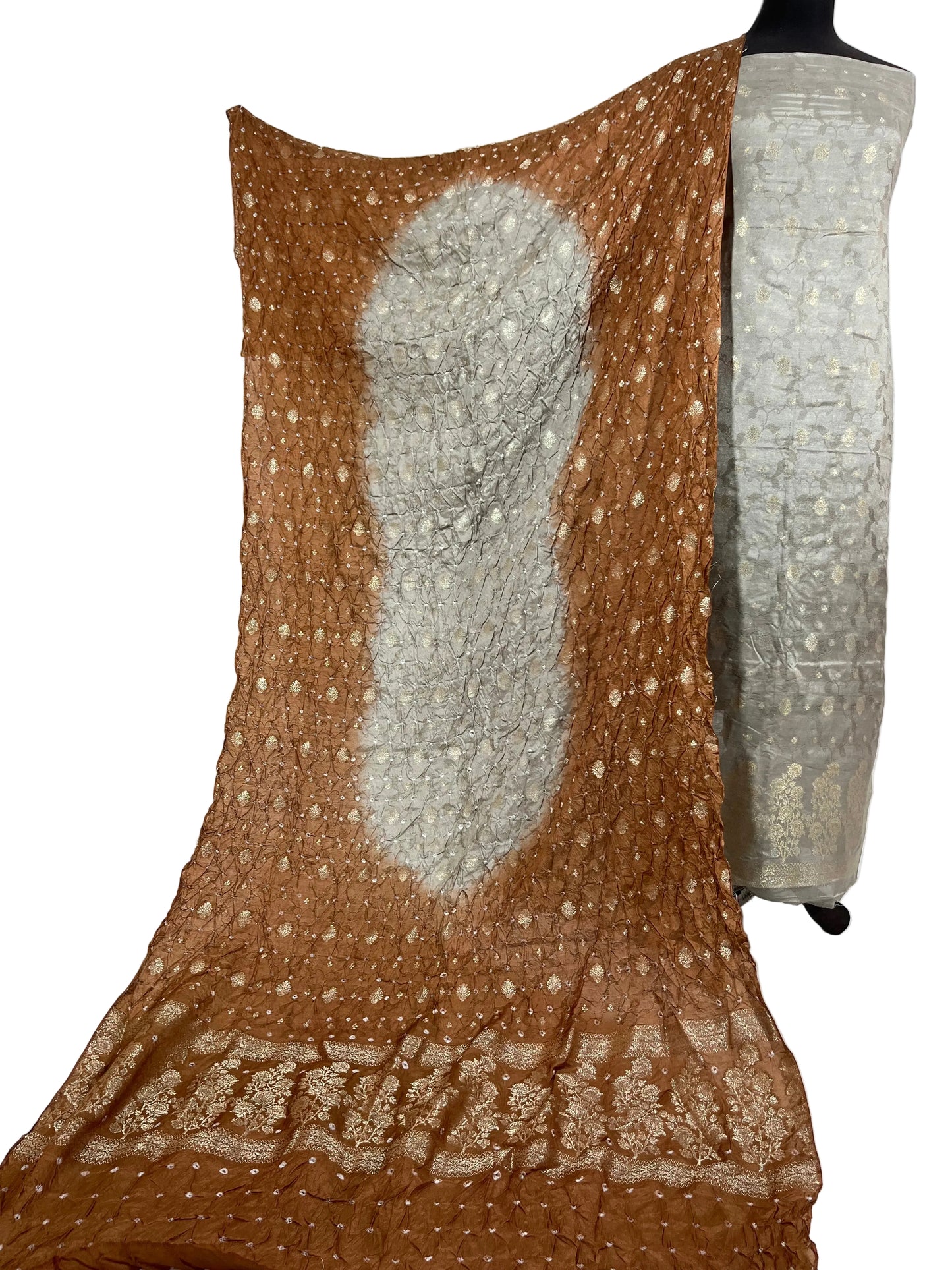 3 Piece Cotton Silk Suit with Chunri Bandhani Dupatta