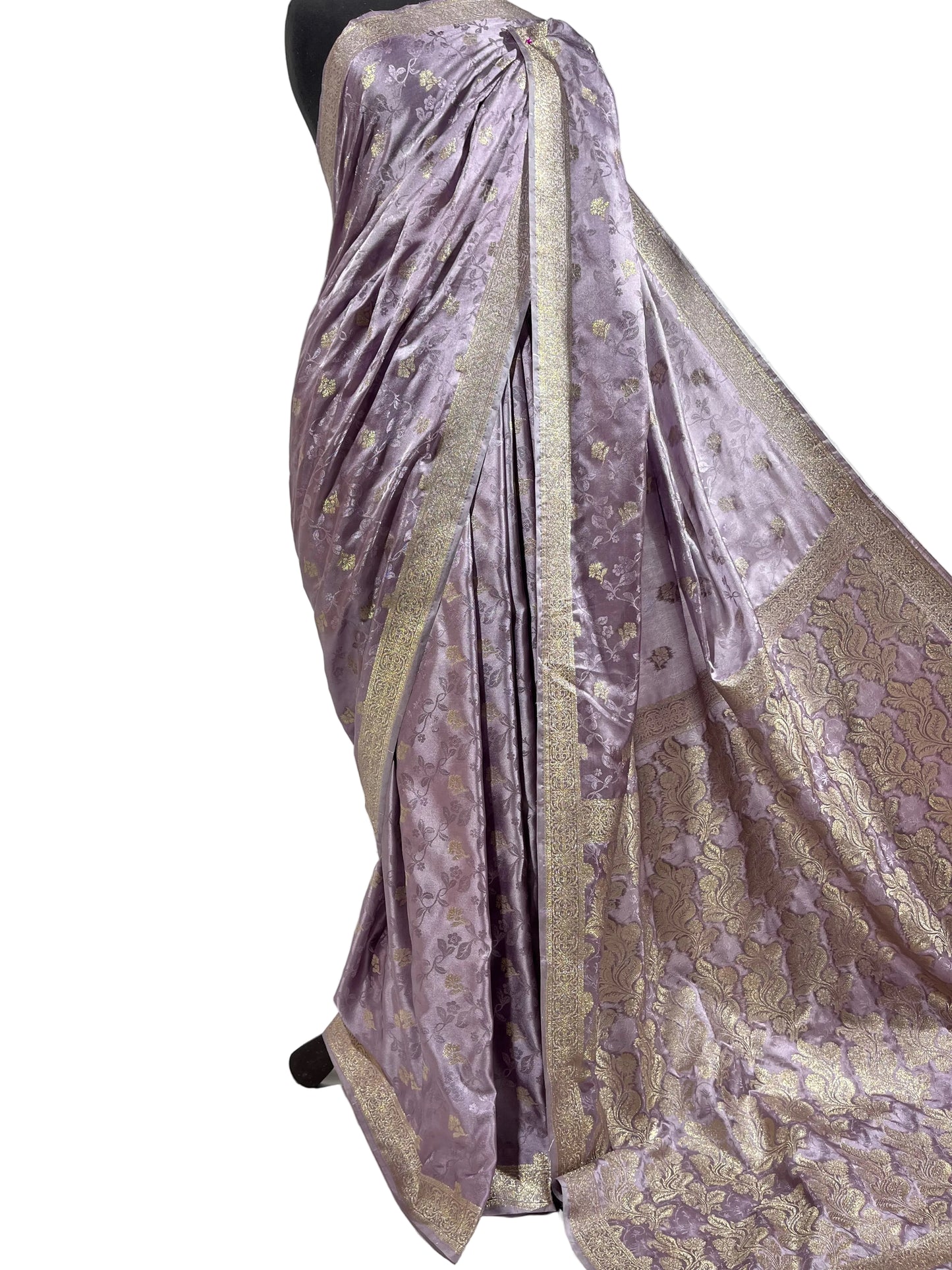 Lilac Banarasi Silk Saree