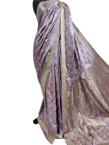 Lilac Banarasi Silk Saree