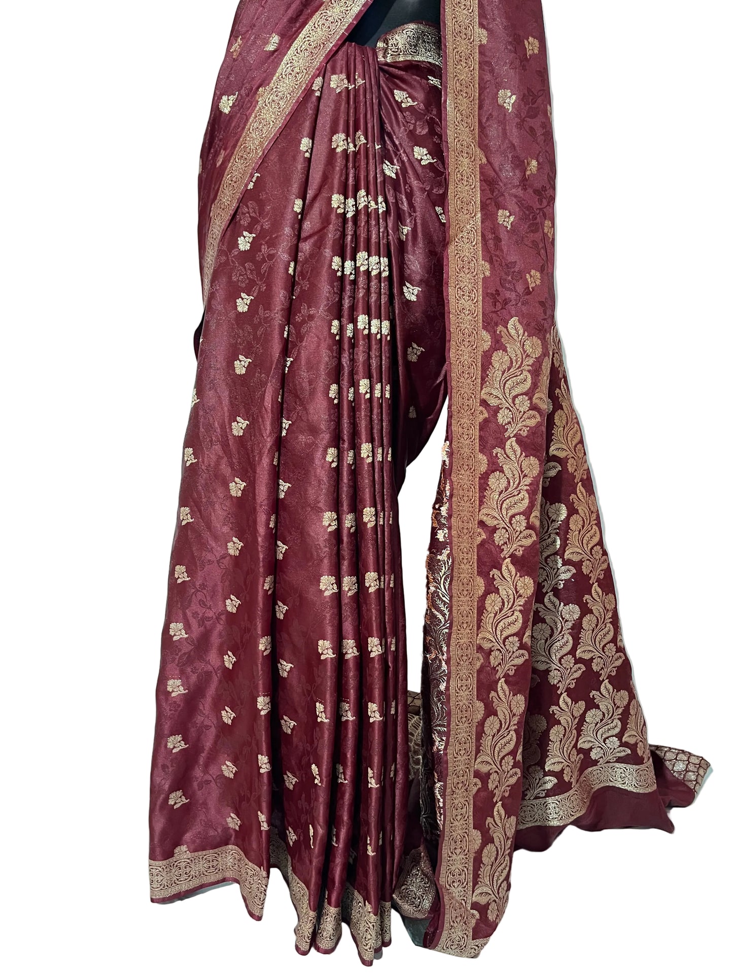 Premium Maroon Silk Banarasi Saree