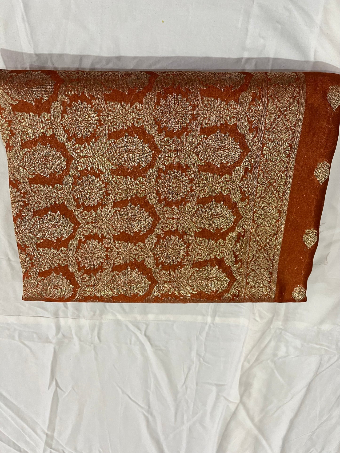 Premium Rust Copper Banarasi Jacquard