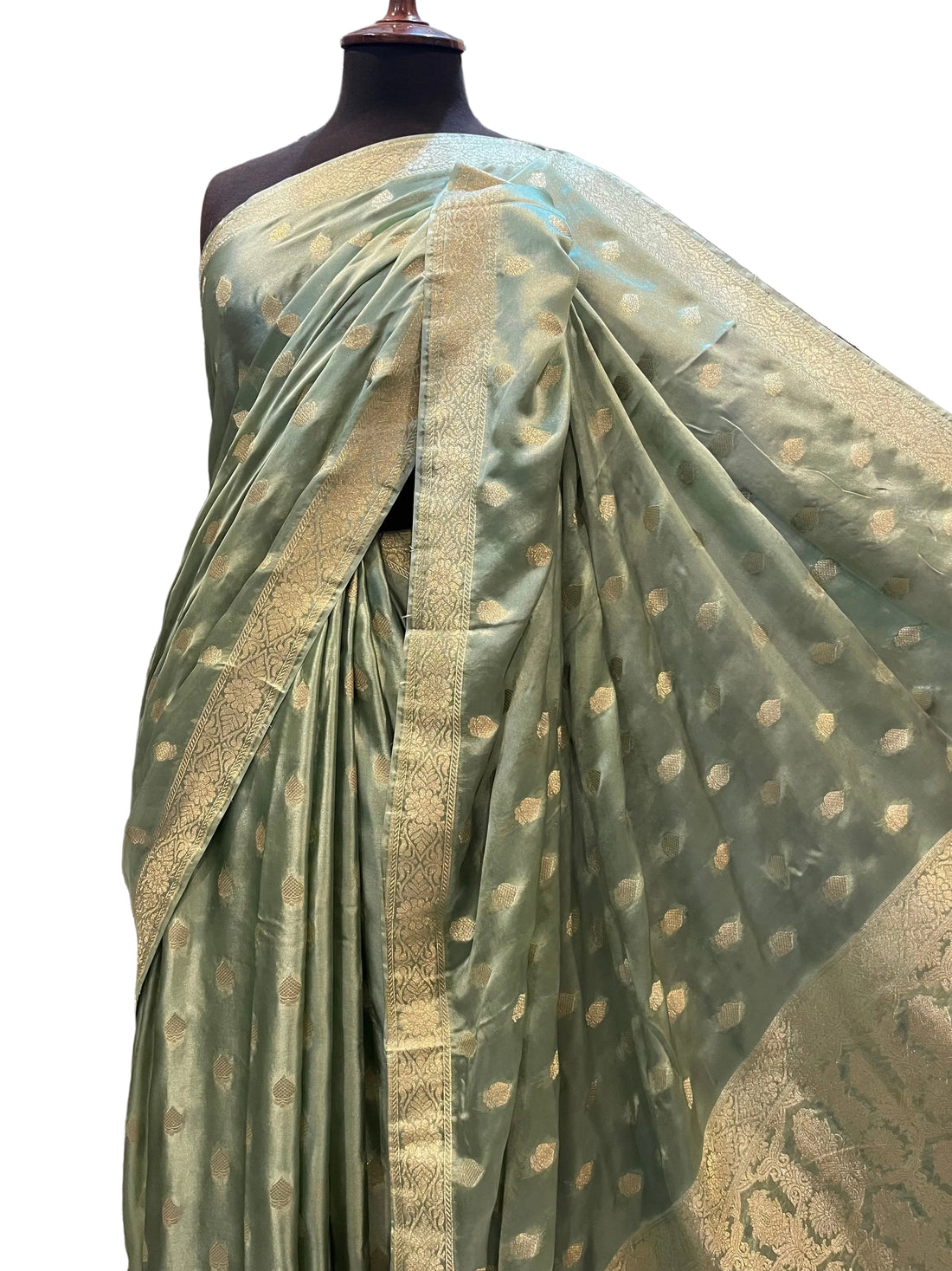 Premium Apple Green Banarasi Silk Saree