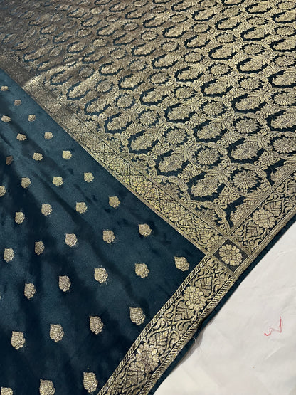 Peacock Green Banarasi Silk Saree