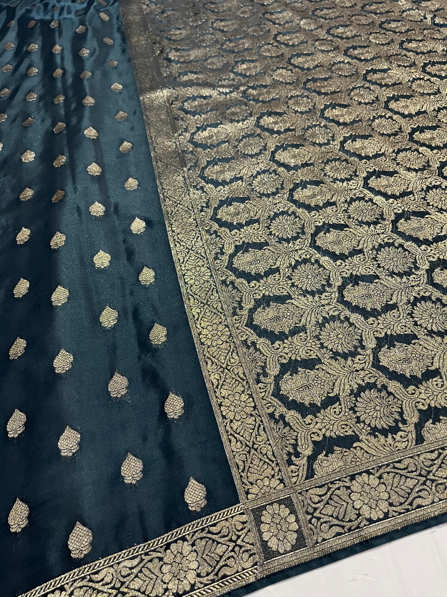 Peacock Green Banarasi Silk Saree