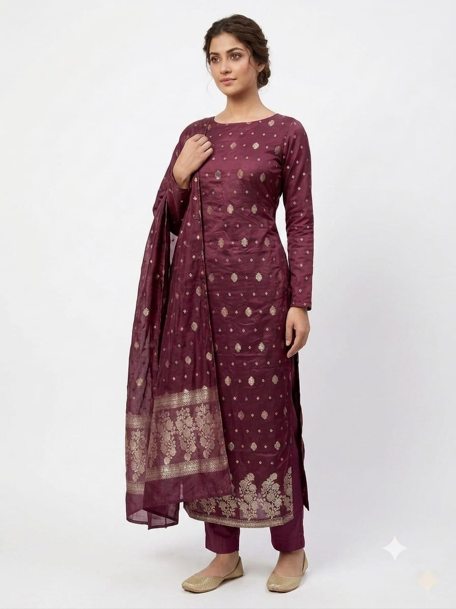 Banarsi Cotton Silk 3 Piece