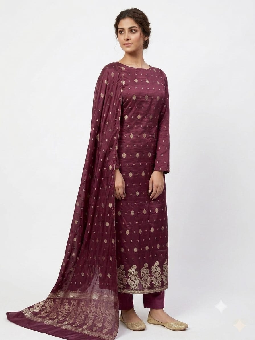 Banarsi Cotton Silk 3 Piece