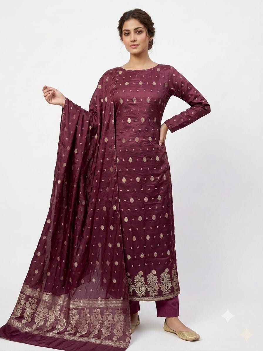 Banarsi Cotton Silk 3 Piece