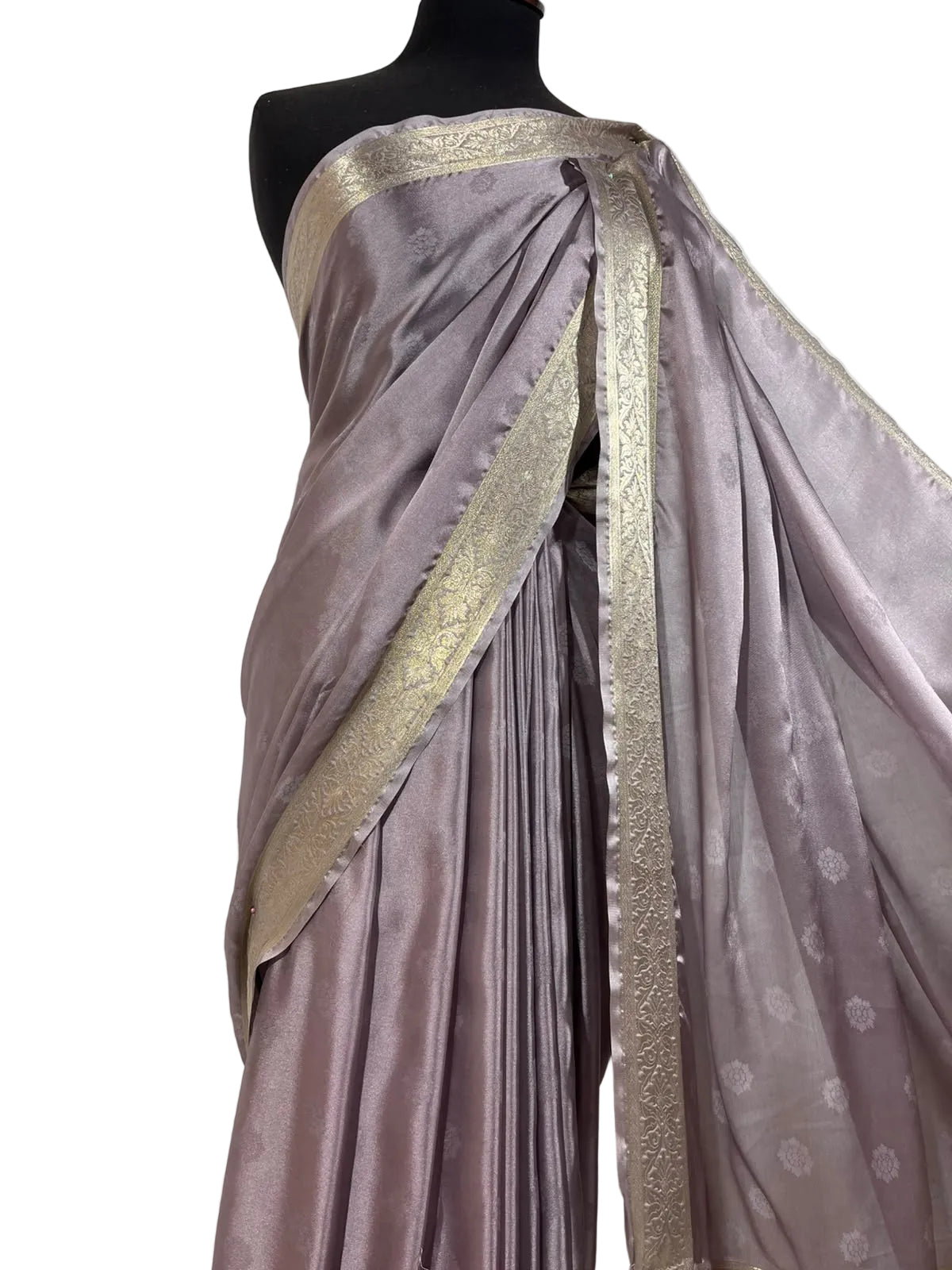 Elegant Lilac Banarsi Saree