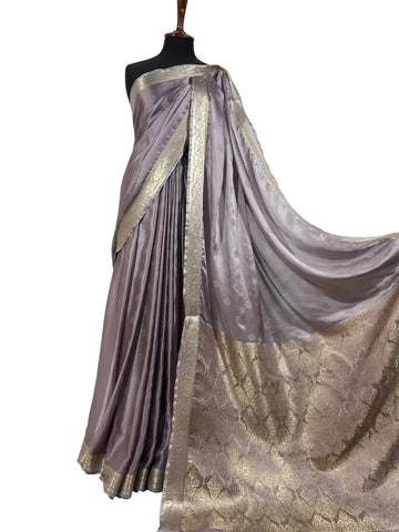 Elegant Lilac Banarsi Saree