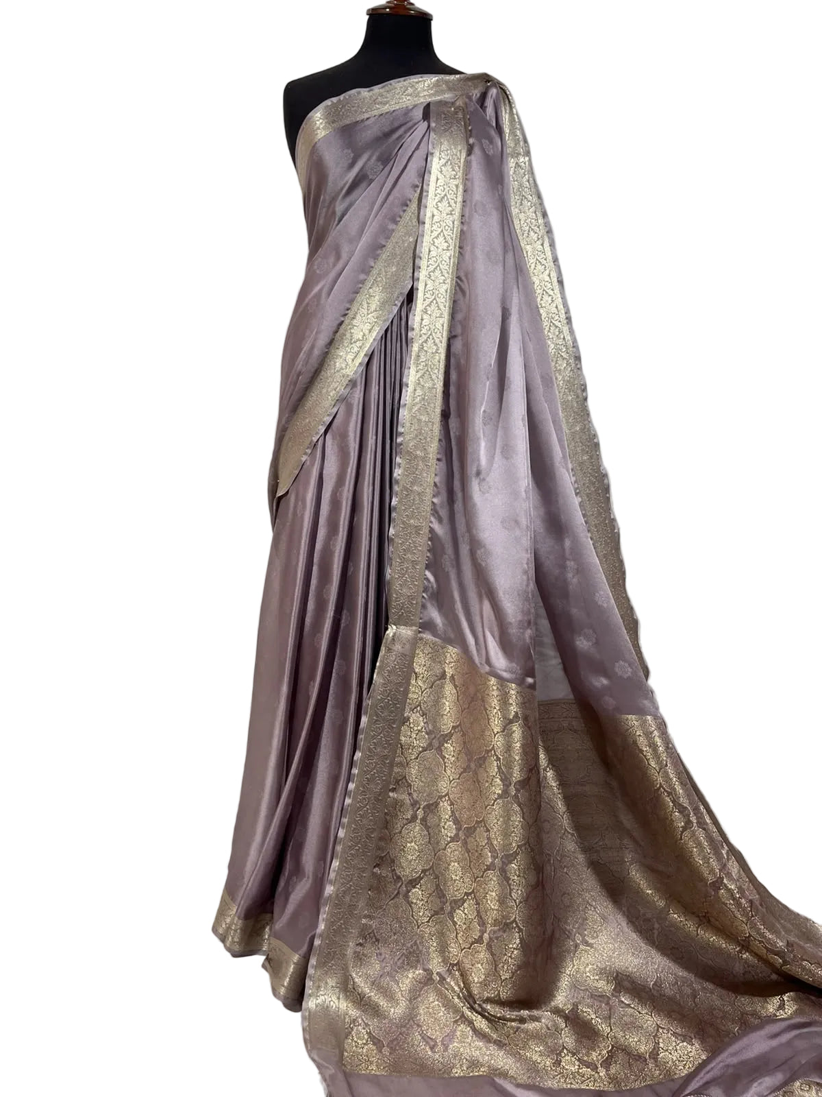 Elegant Lilac Banarsi Saree