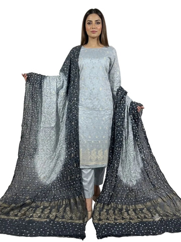 Elagant banarsi cotton silk chunri bandhani 3piece suit