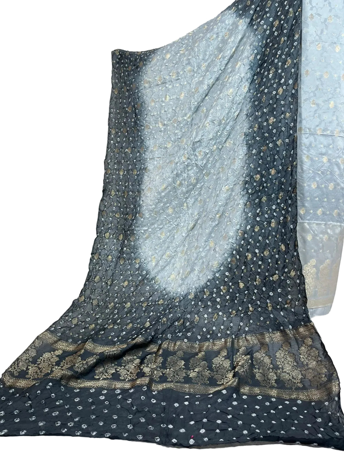 Elagant banarsi cotton silk chunri bandhani 3piece suit